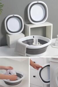 Katlanabilir Badya Leğen, 2,7 Litre, Taşınabilir, Yer Kaplamayan Çok Amaçlı Mutfak Banyo Badya