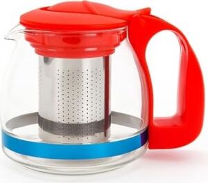 700 ml Süzgeçli Cam Çaydanlık Üstü Demlik Kırmızı