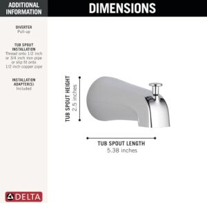 Faucet U1075-PK Saptırıcı Küvet Emziği, Krom