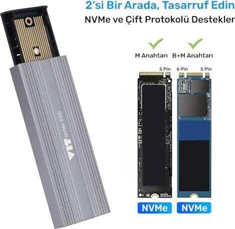 Vıt Taşınabilir 512GB Harici SSD | USB 3.1 Gen 2 | 10GBPS | Metal Kasa V512GB