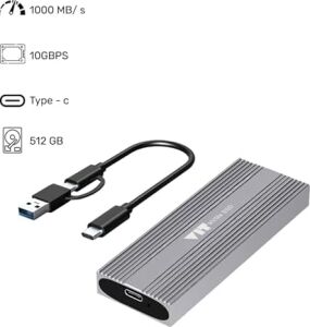 Vıt Taşınabilir 512GB Harici SSD | USB 3.1 Gen 2 | 10GBPS | Metal Kasa V512GB