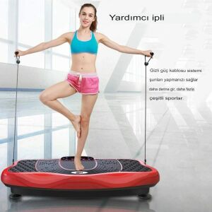 Titreşimli Müzikli Egzersiz Plaka Kırmızı Renk Tüm Vücut Spor Masaj Aleti - Ekipman & Aksesuar