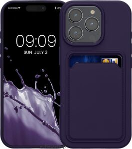 - iPhone 16 Pro Max ile Uyumlu Kılıf Kamera Korumalı Kartlıklı Cüzdanlı Yumuşak Renkli Silikon Kapak Içi Kadife
