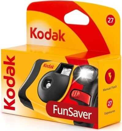 Fun Saver 27 + 12 3920949 Tek Kullanımlık Kamera (3 M Flaş Aralığı, 135 Film Formatı, 800 Film Hassasiyeti (Iso), 39 Adet Resim) Sarı/gri/kırmızı