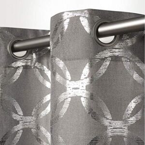 Exclusive Home Curtains - EH7920-02 2-X84G Modo Metalik Geometrik Pencere Perde Paneli Çifti Gromet Üst, 54X84, Siyah Inci, 2 Adet