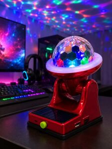 360° Rgb LED Disco Işığı Ayarlanabilir Başlıklı Güneş Enerjili Projektör Lamba