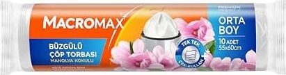 Macromax Büzgülü Manolya Çöp Torbası Orta Boy 10'lu