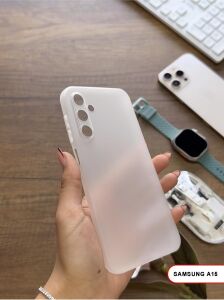 Süper Ince Mat Ultra Thin Silikon Kılıf Beyaz  Galaxy A15 ile Uyumlu