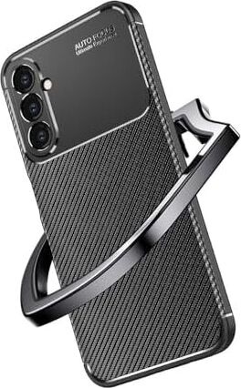 Ehr.  Galaxy S24 ile Uyumlu Kamera Korumalı Darbe Önleyici Carbon Brushed Silikon Kılıf (Siyah,  Galaxy S24)
