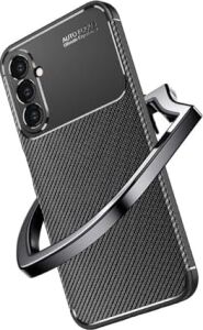 Ehr.  Galaxy S24 ile Uyumlu Kamera Korumalı Darbe Önleyici Carbon Brushed Silikon Kılıf (Siyah,  Galaxy S24)