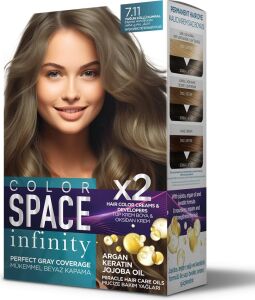 Space Infınıty Set Saç Boyası 7.11 Yoğun Küllü Kumral