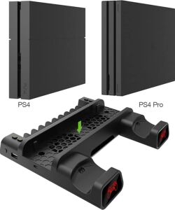 Ps4 Pro ve Slim Için Fanlı Dikey Soğutucu ve Kol Şarj Edici Organizatör Stand TP4-882