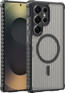 Galaxy S25 Ultra Için Kılıf Shadow-Field Manyetik  S25 Ultra Koruyucu Güçlü Manyetikli Kamera Korumalı Arkası Yarı Saydam Pc/tpu Tasarımlı S25 Ultra Kılıfı (Siyah)