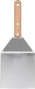 30 cm Paslanmaz Çelik Izgara Hamburger Spatulası, Ahşap Sap, Barbekü Mangal Spatulası