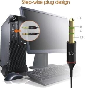Tek Girişli Kulaklığı Bilgisayara Bağlama, Kulaklık ve Mikrofon Ayırıcı, 1 Dişi 2 Ekek 3.5mm Jak Mikrofonlu Kulaklık Ayırıcı, Çevirici