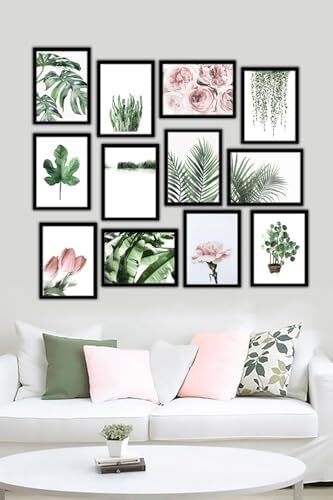 12 Parça Siyah Çerçeve Görünümlü Mdf Tablo Seti 121, 20 x 30