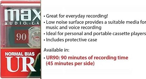 108562 Ur-90 5pk Normal Önyargılı Ses Kasetleri 90 Dakika Kılıflı 5'li Paket