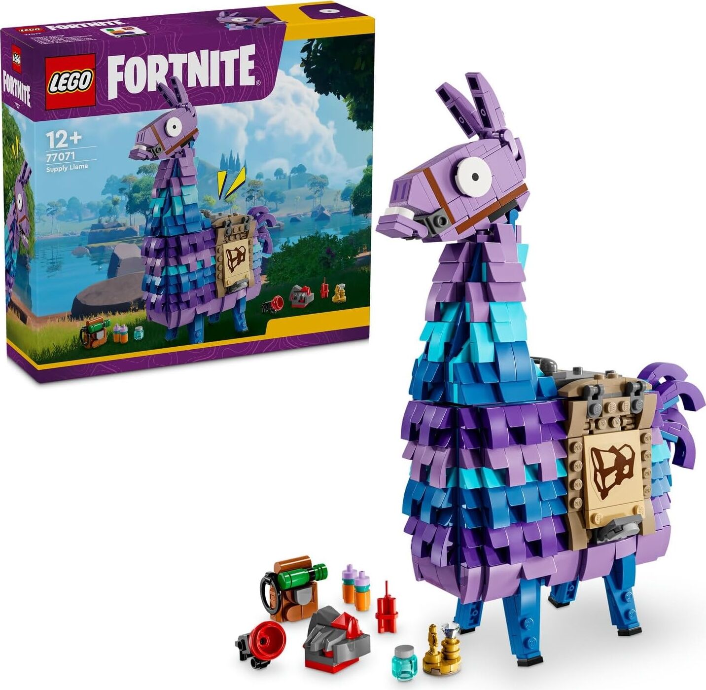 Fortnite Mühimmat Laması 77071 – 12 Yaş ve Üzeri Çocuklar Için Grappler, Mavi Gazoz, Sille Suyu ve Dinamit Dahil Aksesuarlar Içeren Oyuncak Yapım Seti, Oyuncular Için Hediye Fikri (691 Parça)
