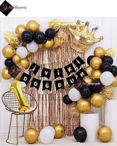 Bkmc 1 Yaş Kral Taçlı Balon Zinciri Doğum Günü Seti Iyi Ki Doğdun Doğum Günü BMCNM691