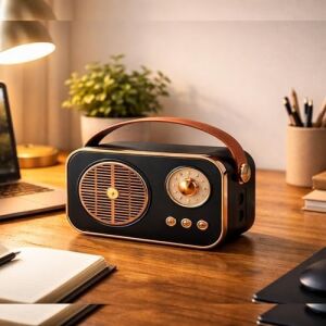 Nostaljik Bluetooth Hoparlör Retro Tasarım | 5W Güçlü Ses, USB ve Tf Kart Destekli Taşınabilir Mini Hoparlör | 1200MAH Batarya Vintage Speaker