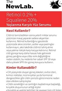 The Newlab. Yenileyici ve Kırışıklık Karşıtı Gece Serumu%0.2 Retinol &%20 Squalene 30 ml