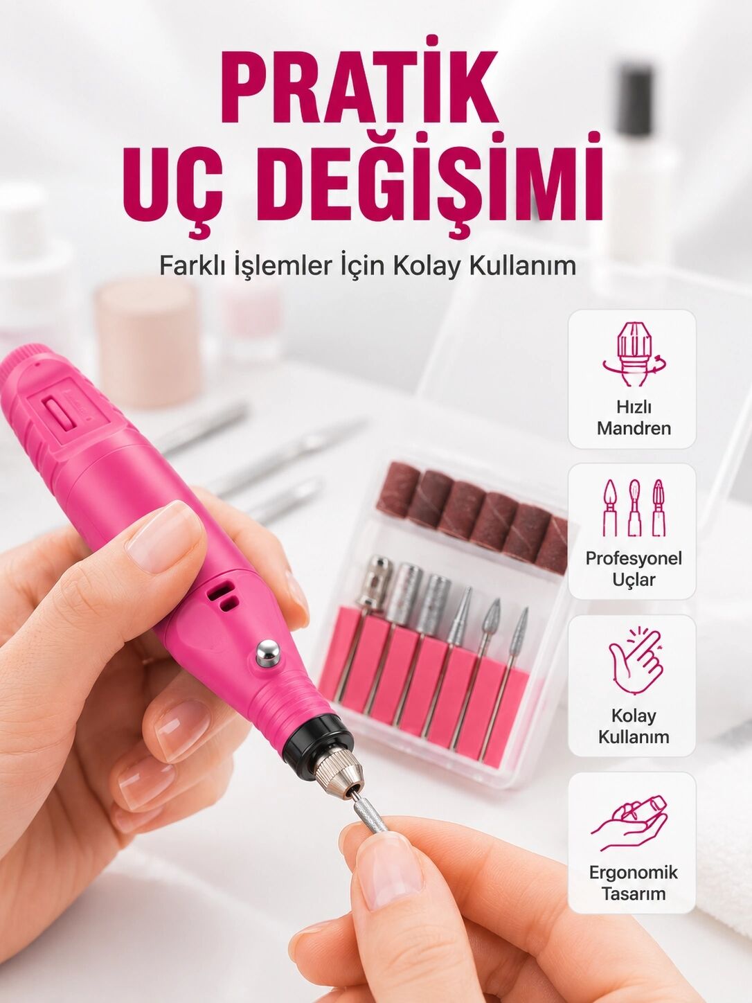 12V Çok Fonksiyonlu Tırnak Bakım Cihazı Yeni Nesil