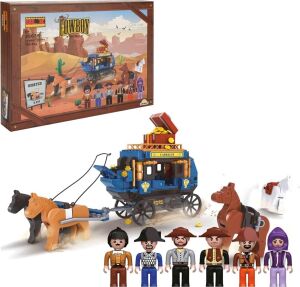 Cowboy Set Askerler ve Kızılderililier 6 Figürlü 360 Parça