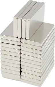 100 Adet 20X10X2 mm Neodyum Mıknatıs Köşeli Magnet N35 Nikel Kaplama Güçlü Kaliteli Dayanıklı