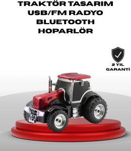 Traktör Tasarımlı Bluetooth Hoparlör USB Tf Aux Fm Radyo