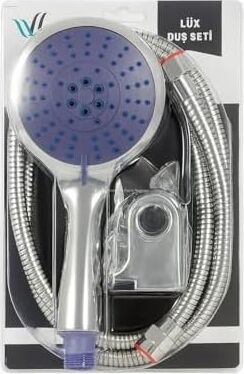 Lüx Duş Seti, 3 Fonksiyonlu Akış, 150 cm Krom Spiral Hortum, Kirece, Bükülmeye ve Yüksek Basınca Dayanıklı, Kolay Montaj, Duş Takımı
