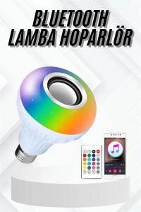 Lamba Hoparlör Ampül Görünümlü Renk Değiştirebilen Android ve Ios Uyumlu