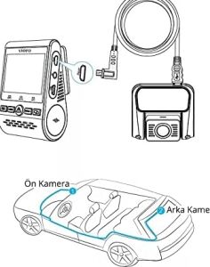 A129 Plus Araç Kamerası Için Arka Kamera Kablosu 8 Metre