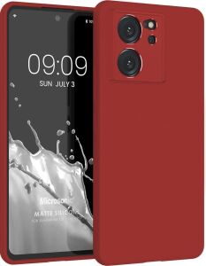 Matte Silicone Xiaomi Mi 13T Pro Için Kılıf Kırmızı [mi 13T Pro ile Uyumlu Kılıf - Kırmızı]