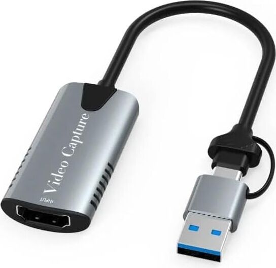 Type-C To USB 2in1 Video Capture Yakalama Kartı 4K 1080P Uçlu HDMI To Type-C Pc Bilgisayar Video Adaptör Çevirici