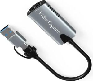 Type-C To USB 2in1 Video Capture Yakalama Kartı 4K 1080P Uçlu HDMI To Type-C Pc Bilgisayar Video Adaptör Çevirici