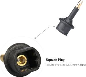 3044 Toslink To Mini Toslink Adaptör Çevirici Dönüştürücü Optik 3.5mm Dişi Erkek Kablo Ses Dişi