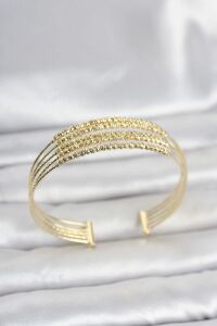 Gold Renk Pirinç Minimal Dorikalı Kadın Bileklik