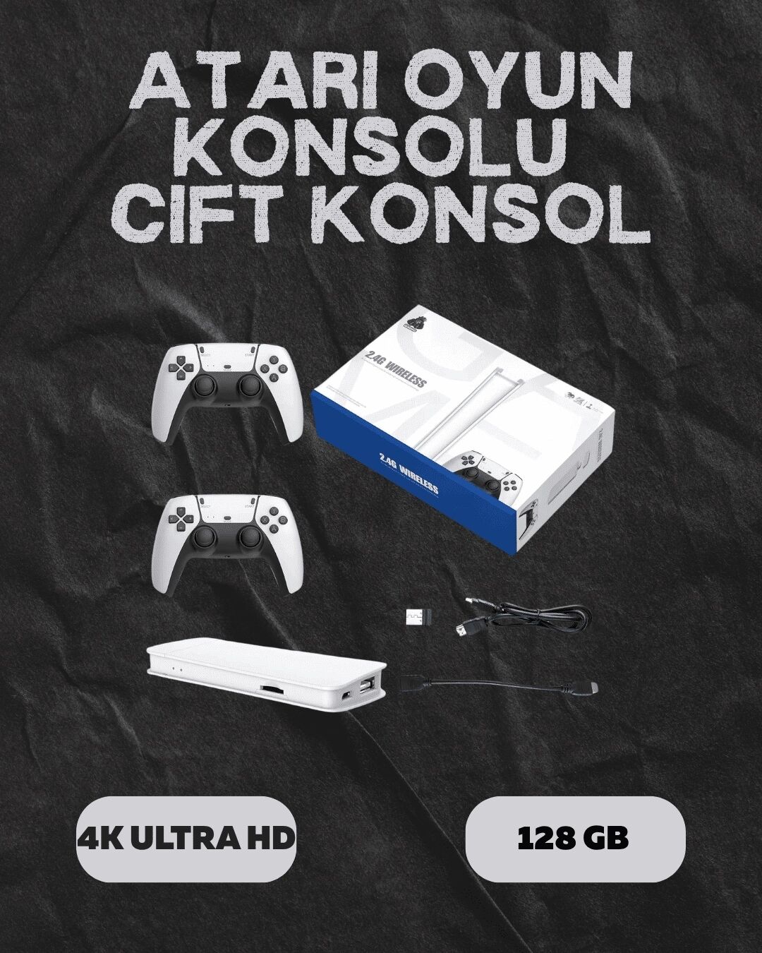 M15 Retro Konsol – 20.000 Oyunlu, Çift Gamepadli, 4K HDMI