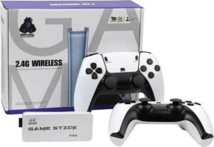 Çift Oyun Kollu 4K Hd Ekran Nostaljik 20.000 Oyunlu Beyaz Game Stick