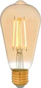 E27 Fil ST64 Lamba, Sarı Işık 7W 630LM 2000K Gold