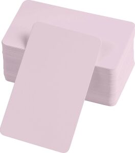 Boş Kelime Kartları 5x8 cm - 50 Adet Oval Kenarlı | Tabu & Not Kartları - Pembe