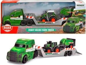 Dickie, 203735006, Fendt Çekici ve Traktörlü Araç Seti, 2'li Paket, Serbest Tekerlekli, Hareketli ve Açılabilir Parçalar, 9 Cm, 32 cm
