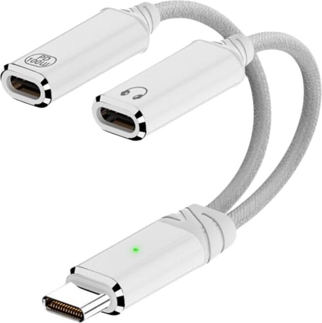 Store 2in 1 100W Type C To Type C & Type C Hızlı Şarj Kulaklık Arama Dönüştürücü Otgtc