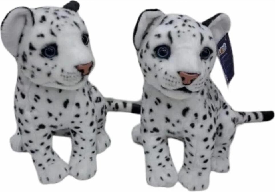 PL50135 25 cm Oturan Küçük Beyaz Leopar-Hly