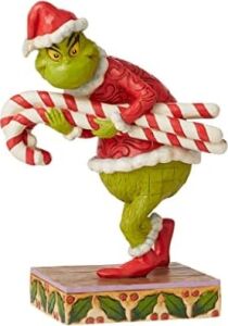 Grinch By Jim Shore Şeker Kamışı Çalan Grinch Heykelcik, 19 Cm, Çok Renkli