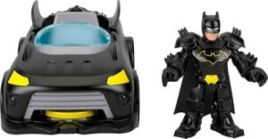 Imaginext Dc Super  Metal Force Batmobile Oyuncak Araba, 3 Inç Batman Aksiyon Figürü ve Aksesuar Seti, Başlatıcı ve 2 Disk Dahil