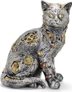 Steampunk Polyester Kedi Figürü Model 1