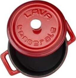 Metal Döküm Mini Tencere, 10 Cm, 0.35 L Hacim, Kırmızı
