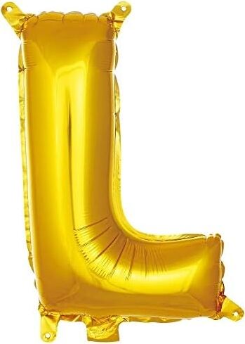 L Harfi 16 Inç Gold Renk Folyo Balon 36 cm (Altın)