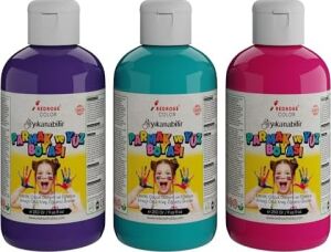 Mor, Fuşya, Turkuaz Parmak Boyası 3'lü Set 3X250 gr
